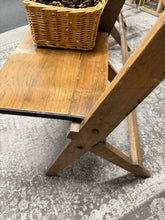 Load image into Gallery viewer, Folding Oak Wooden Pew