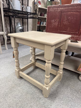 Load image into Gallery viewer, A versatile painted stool that doubles as a compact side table. Hand-finished in soft grey-beige with a lightly distressed surface for authentic character. Structurally sound and ready to enhance any room with practical style.
Delivery Available
Overall Dimensions
43cm wide x 31cm deep x 46.5cm high