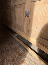 Load image into Gallery viewer, Large Stripped Oak Sideboard