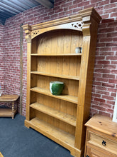 Load image into Gallery viewer, A spacious solid pine bookcase offering practical storage across four generous shelves. Crafted from quality pine, this piece combines durability with timeless appeal. Shows honest signs of use with minor surface marks, adding character to its rustic charm. Ideal for displaying books, decorative items, or creating organised storage in any room. A reliable, well-built addition to your home.
Delivery Available
Overall Dimensions
130cm wide x 33cm deep x 190cm high