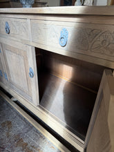 Load image into Gallery viewer, Large Stripped Oak Sideboard