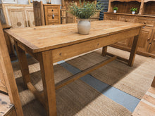 Load image into Gallery viewer, This charming vintage pine refectory table combines authentic character with practical durability. Structurally sound and in good condition, its natural marks and patina enhance its rustic appeal. Comfortably seats six, making it ideal for family gatherings and entertaining. A versatile centrepiece for country-style kitchens and dining rooms.
Delivery Available
Overall Dimensions
194cm long x 76cm wide x 79cm high 