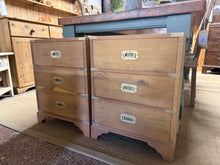 Load image into Gallery viewer, 2 x Oak Bedsides