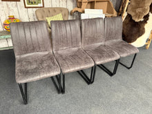 Load image into Gallery viewer, Constructed with sturdy and reliable materials, these grey dining chairs boast both durability and a sleek design. Although pre-owned, they have been well-maintained with only minor imperfections, guaranteeing a quality addition to your dining area. Elevate your dining experience with these elegant and timeless chairs.
Overall Dimensions
approx : 47cm wide x 46cm deep x 87cm high
DELIVERY AVAILABLE      
For our other items see our website https://fossewayfurniture.co.uk
collection from our shop at cv3