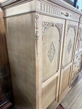 Load image into Gallery viewer, Ornate Stripped Oak Wardrobe