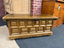 Load image into Gallery viewer, A charming Spanish hardwood blanket box with authentic character. Structurally sound and in good condition, this pre-loved piece bears gentle signs of age that add to its rustic appeal. Ideal for storing blankets, toys, or seasonal items, it brings both functionality and timeless style to any room.
Delivery Available
Overall Dimensions
100cm wide x 40cm deep x 45cm high