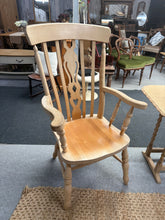Load image into Gallery viewer, This handsome grandfather chair is structurally sound and in excellent overall condition. Years of gentle use have created a beautiful patina and subtle fading that adds authentic character and charm. Ideal as a fireside companion or statement piece in any room, it combines timeless elegance with reliable comfort.
Delivery Available
Overall Dimensions
approx : 62cm wide x 47cm deep x 113cm high