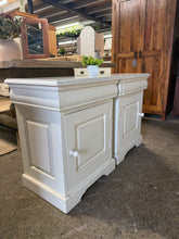 Load image into Gallery viewer, A charming pair of mahogany French Louis Philippe sleigh bedsides, combining classic elegance with practical storage. Both pieces are structurally sound and in good overall condition—gently used with minor cosmetic marks befitting their vintage character. Each features one drawer and a cupboard, offering convenient bedside storage. Originally £275 each, these timeless accent pieces bring authentic period style to any bedroom.
Delivery Available
Overall Dimensions
55cm wide x 40cm deep x 66cm high
