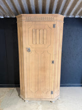 Load image into Gallery viewer, Authentic stripped oak wardrobe with natural character and patina. Features one shelf, hanging rail, and multiple hooks for versatile storage. Minor surface marks add to its vintage appeal. Supplied with key. The bare wood finish allows you to customize the look with wax or oil to suit your décor, while maintaining the piece's original charm and warmth.
Delivery Available
Overall Dimensions
96cm wide x 44cm deep x 180cm high