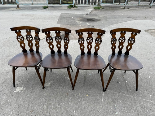 Experience the luxury and craftsmanship of Ercol with this set of Fleur De Lys dining chairs. With sturdy construction and good overall condition, these chairs offer durability and longevity. While they may show some minor wear and tear, their unparalleled design makes them an excellent addition to any home.

Overall Dimensions

approx : 41cm wide x 41cm deep x 78.5cm high

DELIVERY AVAILABLE      

For our other items see our website https://fossewayfurniture.co.uk

collection from our shop at cv36, our co