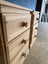 Load image into Gallery viewer, 2 x Stripped Pine Bedsides
