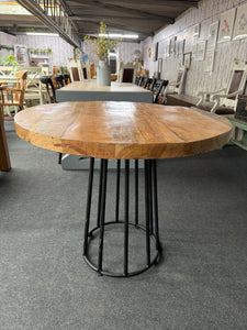 Expertly crafted for both durability and style, this industrial round dining table is built to last. Despite some slight surface imperfections, this table is in excellent shape and can accommodate up to four individuals. The added bonus of being able to apply an exterior varnish means this table can even be enjoyed outdoors, making it a versatile addition to any living space.

Overall Dimensions

90cm wide x 91cm deep x 77.5cm high

DELIVERY AVAILABLE      

For our other items see our website https://fosse