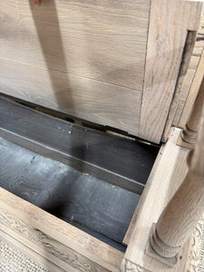 Stripped Oak Storage Seat