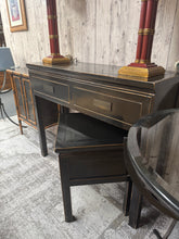 Load image into Gallery viewer, Available to view in store

Elegant Oriental Console Table featuring two practical storage drawers. This pre-loved piece is structurally sound with marks that reflect its history. The worn finish presents an opportunity for personalisation—ideal for refinishing or painting to match your décor. A versatile accent piece for hallways, living rooms, or entryways.

Delivery Available

Overall Dimensions

104cm wide x 35cm deep x 86.5cm high

Split the cost over 3 months with KLARNA when you spend £50 or more    
