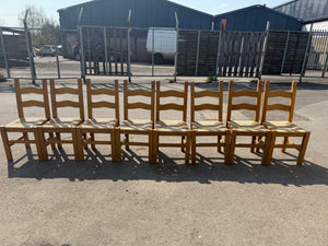 Expertly crafted from solid pine wood, these 8 chairs offer both durability and style. While they may show some signs of use, they remain in excellent condition, providing a timeless addition to any dining room.

Overall Dimensions

approx : 47cm wide x 41cm deep x 100.5cm high

DELIVERY AVAILABLE      

For our other items see our website https://fossewayfurniture.co.uk

collection from our shop at cv36, our collection zone at bs36 or otherwise delivery is available
