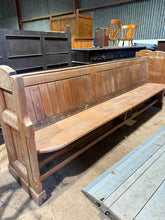 Load image into Gallery viewer, A characterful Pitch Pine Pew with solid construction and authentic patina befitting its age. Whilst showing honest wear and minor marks, the piece remains structurally robust and fully functional. Comfortably seating six, it brings genuine period charm to a dining room, kitchen, or entrance hall—ideal for those seeking vintage character without restoration demands.

Delivery Available

Overall Dimensions

258cm long x 52cm deep x 96cm high&nbsp;

