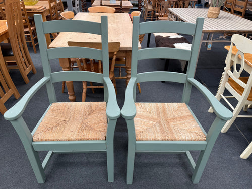 This charming pair of sage green chunky pine carvers are sturdy and well-maintained. They show some signs of use but only minor marks, nothing significant at all.

Delivery Available

Overall Dimensions

approx : 66.5cm wide x 54cm deep x 112cm high
