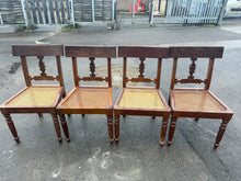 Load image into Gallery viewer, Bring timeless elegance to your dining room with this exceptional set of four continental Victorian chairs. Built to last, each chair remains structurally robust and well-preserved, ready to serve your home for years ahead. The authentic rattan seating captures the quintessential Victorian aesthetic, whilst gentle signs of age only deepen their character and charm.

Overall Dimensions

approx : 52cm wide x 47cm deep x 91cm high

DELIVERY AVAILABLE      

For our other items see our website https://fossewayf
