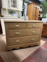 Load image into Gallery viewer, A beautiful satinwood chest featuring authentic dovetail joinery and a natural, stripped finish that showcases the wood's warm grain. The practical four-drawer configuration includes two compact drawers above two spacious ones, ideal for bedroom or hallway storage. Structurally sound and in excellent condition, this piece is ready for finishing with wax or your preferred protective coating to enhance and preserve the wood.

Delivery Available

Overall Dimensions

103cm wide x 47.5cm deep x 79cm high

