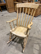 Load image into Gallery viewer, Crafted from solid pine, this gently used rocking chair combines timeless appeal with practical comfort. Bearing the natural patina of age, it remains structurally robust and fully functional. Minor surface marks reflect its history rather than detract from its character. An ideal companion for quiet moments by the hearth or a cosy reading nook.

Delivery Available

Overall Dimensions

approx : 64cm wide x 49cm deep x 109cm high&nbsp;
