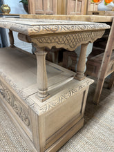 Load image into Gallery viewer, Stripped Oak Storage Seat
