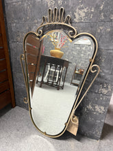 Load image into Gallery viewer, This stunning vintage art deco mirror, dating from approximately the 1950s, is structurally sound and in excellent condition. The piece showcases geometric lines of mid-century design, making it a striking focal point for any room. Whether displayed in a bedroom, hallway, or living space, this authentic vintage mirror adds timeless sophistication and period charm.&nbsp;

Delivery Available

Overall Dimensions

approx : 47cm wide x 70.5cm high&nbsp;

