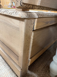 Stripped Oak Storage Seat