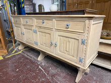 Load image into Gallery viewer, Large Stripped Oak Sideboard
