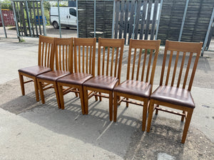 They are a durable and stylish addition to any room. This set of 6 is a smart and affordable choice for anyone looking to enhance their dining space with quality and reliable seating options. They are used and have some marks but nothing too major.

Overall Dimensions

approx : 44cm wide x 42.5cm deep x 104cm high

DELIVERY AVAILABLE      

For our other items see our website https://fossewayfurniture.co.uk

collection from our shop at cv36, our collection zone at bs36 or otherwise delivery is available
