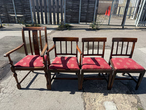 This delightful set of 4 oak chairs combines both style and comfort, making them a wonderful addition to any dining area. The set includes 2 elegant carver chairs with armrests and 2 classic upright chairs, offering versatility and seating variety. Crafted from solid oak, each chair is structurally sound and has been well maintained, providing durability that will last for years.&nbsp;

Delivery Available

Overall Dimensions

Carver approx : 54cm wide x 43cm deep x 82cm high
