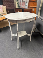 Load image into Gallery viewer, A charming mahogany side table with a beautifully distressed painted finish that adds character to any room. Solidly constructed and well-maintained, this versatile piece works wonderfully beside your sofa or anywhere you need a stylish surface. The weathered aesthetic brings warmth and personality to your home décor.

Delivery Available

Overall Dimensions

approx : 66cm wide x 46cm deep x 70cm high&nbsp; 

