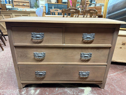 This beautiful late Victorian satinwood chest of drawers has been fully restored to its original finish and might benefit from a wax finish to keep it protected. It features two small dovetail jointed drawers above two longer ones, offering plenty of storage space.

Overall Dimensions

107cm wide x 47cm deep x 77cm high

DELIVERY AVAILABLE      

For our other items see our website https://fossewayfurniture.co.uk

collection from our shop at cv36, our collection zone at bs36 or otherwise delivery is availab