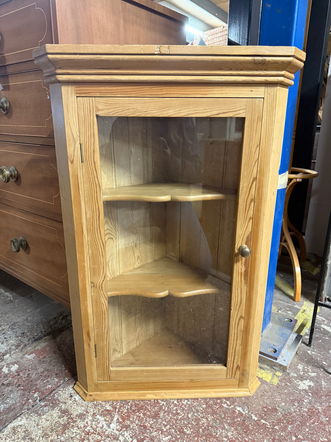 Antique Pine Corner Cupboard