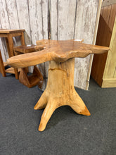 Load image into Gallery viewer, A striking focal point for any room, this solid root wood side table combines natural character with functional elegance. This piece showcases the grain and form of reclaimed root wood, making it a one-of-a-kind addition to your living space. Sturdy construction ensures lasting durability and reliability for years to come.

Delivery Available

Overall Dimensions

approx : 70cm wide x 54cm deep x 50cm high

