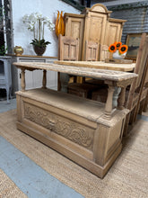 Load image into Gallery viewer, Stripped Oak Storage Seat
