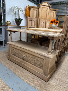 Stripped Oak Storage Seat
