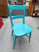 Load image into Gallery viewer, This charming wooden chair, lovingly painted blue by its previous owners, shows some minor marks but remains in excellent condition. It’s sturdy and ready to bring a cheerful touch to your space.

Overall Dimensions

approx : 36cm wide x 36cm deep x 83cm high

DELIVERY AVAILABLE      

For our other items see our website https://fossewayfurniture.co.uk

collection from our shop at cv36, our collection zone at bs36 or otherwise delivery is available

