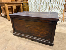Load image into Gallery viewer, A handsome Victorian-inspired blanket box with genuine character and solid construction. This pre-owned piece remains in dependable condition, with modest wear marks that reflect its history rather than detract from its appeal. Fitted with convenient handles on both sides for straightforward relocation, it offers practical storage for bedding, throws, and household textiles whilst bringing period charm to your interior.

Delivery Available

Overall Dimensions

89cm wide x 56cm deep x 49cm high&nbsp;

