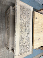 Load image into Gallery viewer, Stripped Oak Storage Seat
