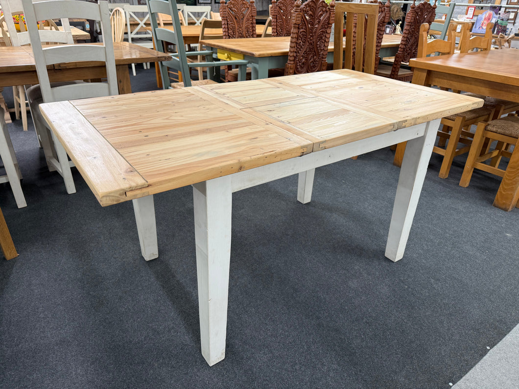 This beautiful reclaimed pine dining table is both sturdy and in great shape. Though there are a few marks on the legs, they’re easy to repair. It comfortably seats six when closed and can extend to accommodate eight. Plus, the removable legs make moving it hassle-free.

Overall Dimensions

120cm long x 80cm wide x 78cm high

160cm long extended

DELIVERY AVAILABLE      

For our other items see our website https://fossewayfurniture.co.uk

collection from our shop at CV36 4QZ or purchase online for delivery