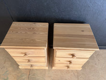 Load image into Gallery viewer, 2 x Stripped Pine Bedsides
