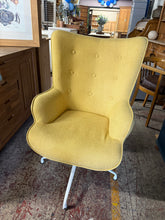 Load image into Gallery viewer, This vibrant yellow lounge chair, also suitable as an office chair, is sturdy and well-maintained. While there are minor marks on the legs, they do not detract from its overall good condition. It’s an ideal choice for adding a cheerful touch to your workspace.

Overall Dimensions

approx : 67cm wide x 57cm deep x 103cm high

DELIVERY AVAILABLE      

For our other items see our website https://fossewayfurniture.co.uk

collection from our shop at cv36, our collection zone at bs36 or otherwise delivery is ava
