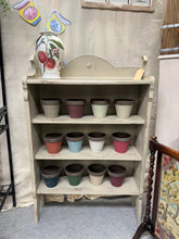 Load image into Gallery viewer, A charming oak bookcase finished in soft grey-beige with authentic distressed detailing. Features three spacious shelves perfect for displaying books, décor, or everyday essentials. Structurally sound and beautifully preserved, this piece combines vintage character with practical storage for any room.

Delivery Available

Overall Dimensions

74cm wide x 25cm deep x 99cm + 6cm high

