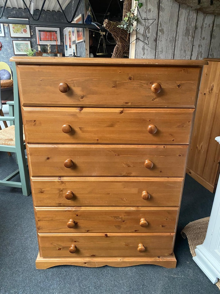 Solid Pine Chest Of Drawers
