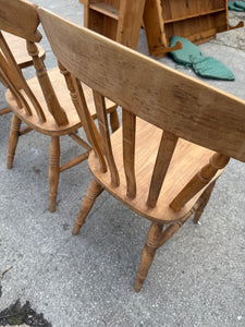 4 x Vintage Pine Chairs