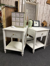 Load image into Gallery viewer, A practical pair of white bedside tables, each featuring a spacious drawer and lower shelf for convenient storage. Structurally sound with minor cosmetic wear consistent with use. Ideal for adding functional style to any bedroom.

Delivery Available

Overall Dimensions

45cm wide x 40cm deep x 59cm high

