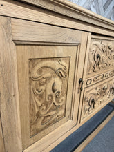 Load image into Gallery viewer, Carved Oak Sideboard
