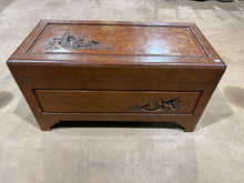 Load image into Gallery viewer, A vintage wooden blanket box with authentic character and solid construction. While the exterior shows age-related wear and surface marks, these can be easily refined with dark wax or light sanding to restore its appearance. The interior offers generous storage capacity, making it a practical addition to any bedroom or living space.&nbsp;

Delivery Available

Overall Dimensions

93.5cm wide x 45.5cm deep x 49.5cm high

