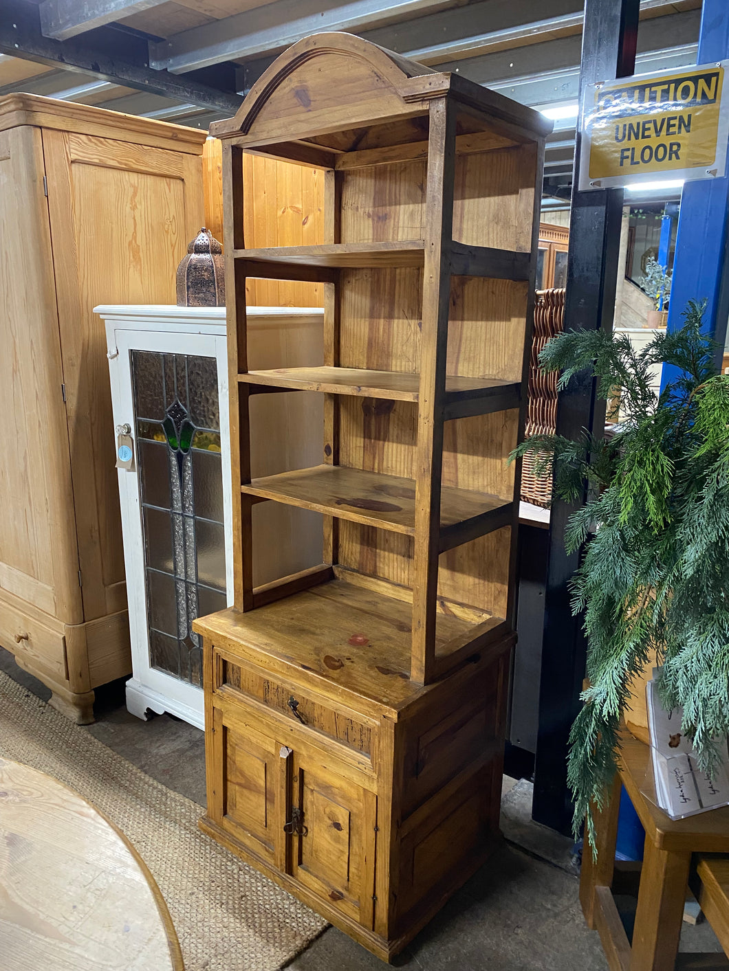 This gorgeous rustic dresser could be used as a kitchen pantry/larder also. It's structurally sound and in good condition minus a few marks etc. It has 3 fixed shelves, 1 drawers and 1 cupboard for storage. It is one fixed piece and does not come apart.

Overall Dimensions

65cm wide x 50cm deep x 190.5cm high

DELIVERY AVAILABLE    

HAVE THIS PAINTED A COLOUR OF YOUR CHOICE FOR AN EXTRA £100 OR COMPLETELY STRIPPED BACK FOR £120 

For our other items see our website https://fossewayfurniture.co.uk

collect