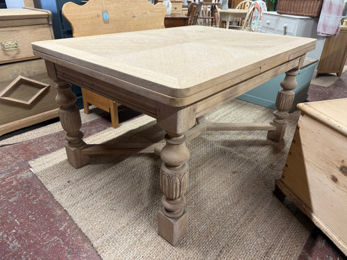 This beautiful oak cross-branded dining table has been fully restored to its natural finish and might benefit from a wax coating to protect it. It comfortably seats 6 people, and when extended, it can accommodate 10 to 12 guests. There is a small crack on one of the leaves, but this does not impact its functionality.

Overall Dimensions

140cm long x 100cm wide x 74cm high

52cm long extra on each leaf

DELIVERY AVAILABLE      

For our other items see our website https://fossewayfurniture.co.uk

collection